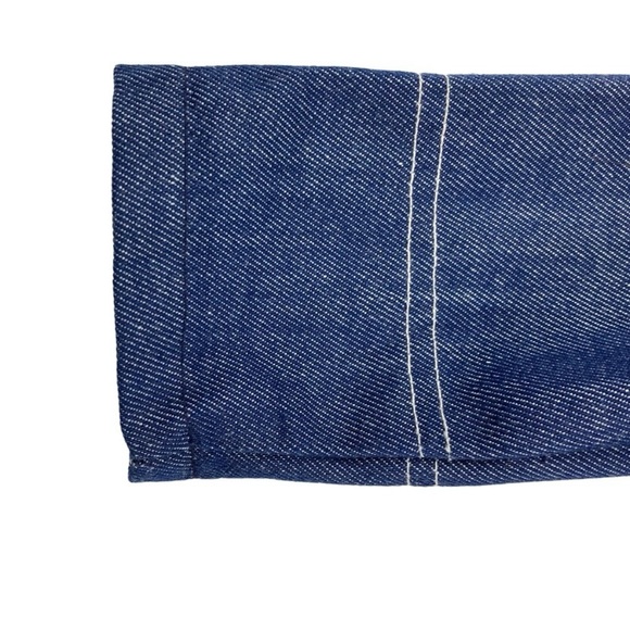 Vintage 70s Sears Toughskins Dark Denim Snap Work Shirt Embroidered Sz 6 Small - Picture 6 of 15